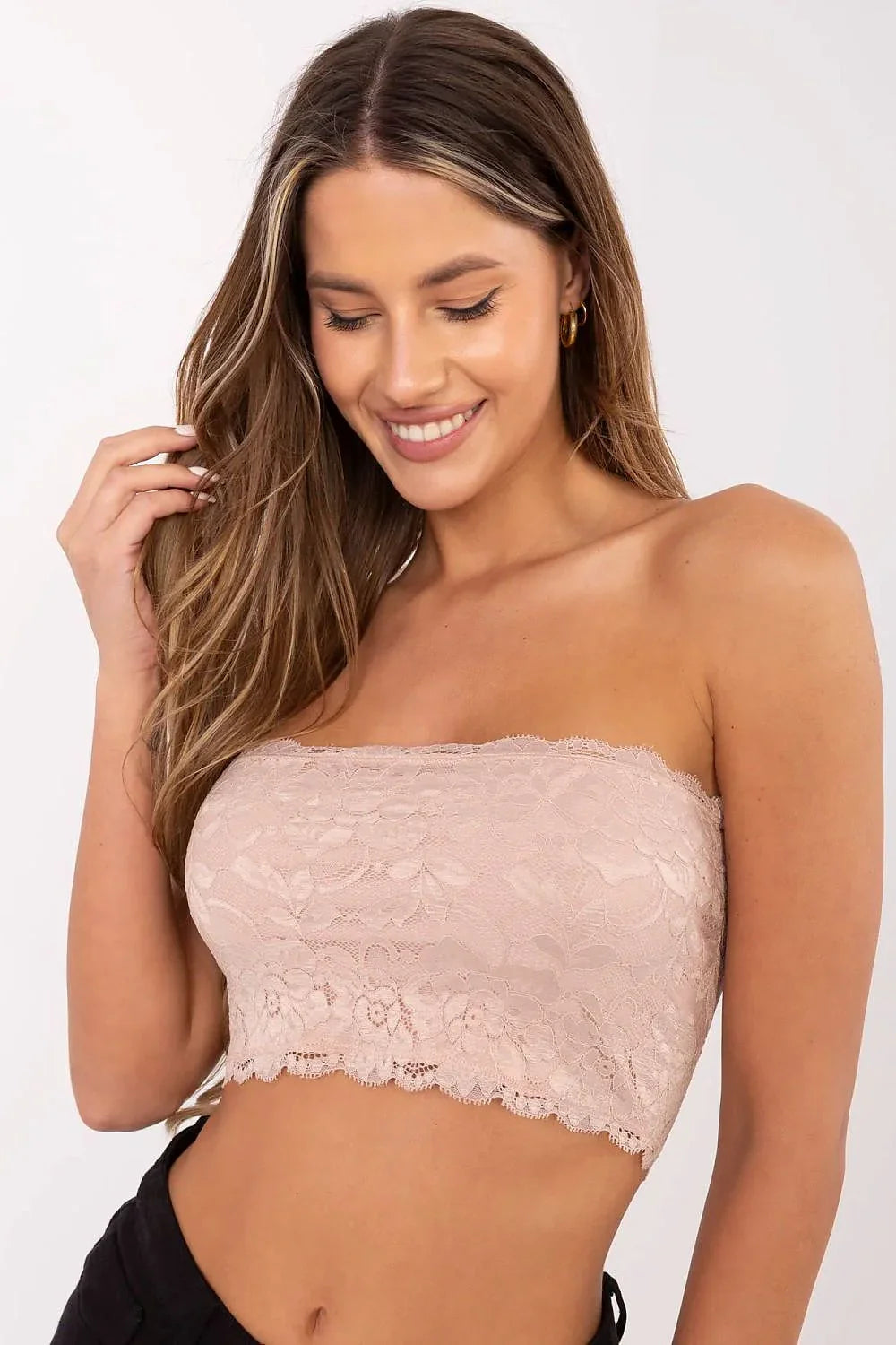 Women Lace Top – Strapless Sleeveless Top -Guocali