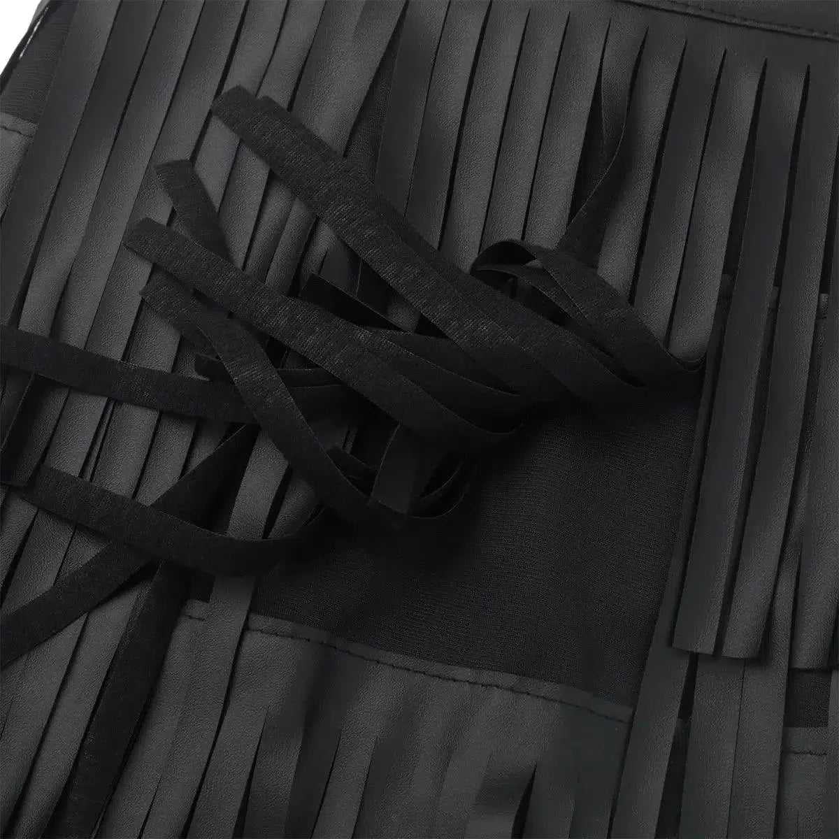 Women Leather Skirt - Layered Fringe Tassel Skirt -Guocali