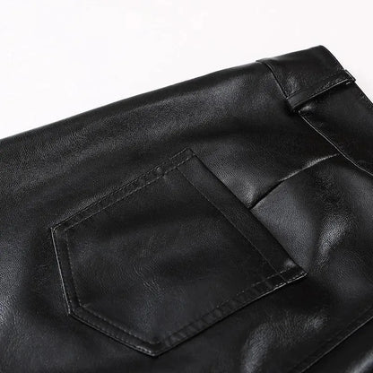 Women Leather Skirt - Mini Skirt -Guocali