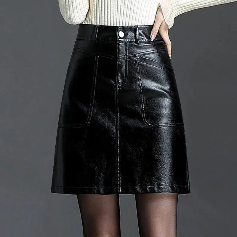 Women Leather Skirt - Mini Skirt - Mini Skirt - Guocali