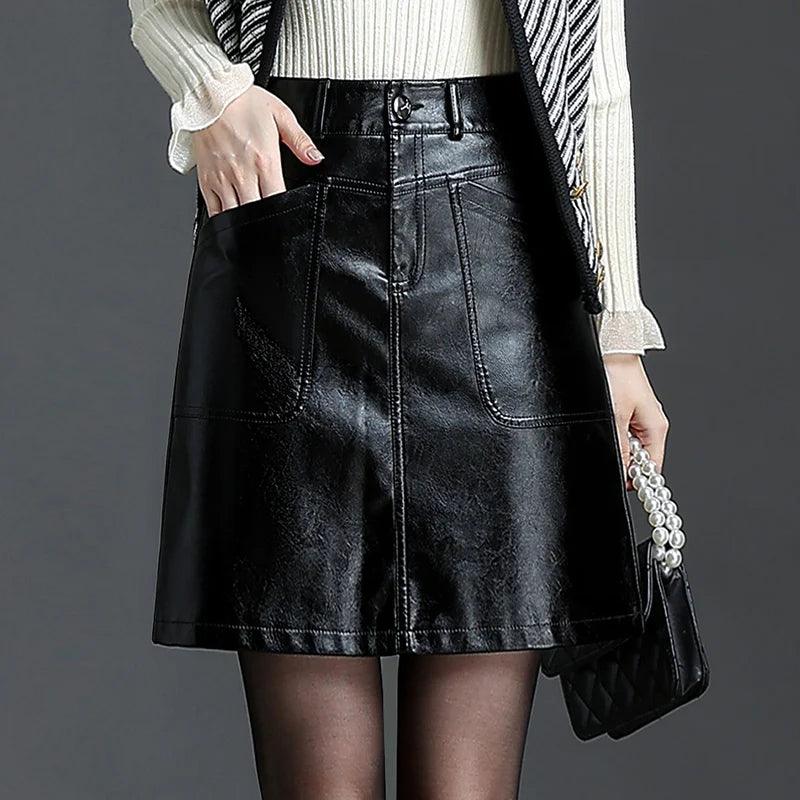 Women Leather Skirt - Mini Skirt - Mini Skirt - Guocali