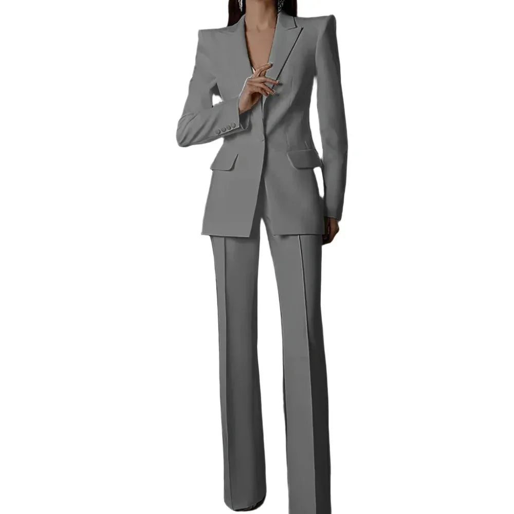 Women Pant Suit - 2-Piece Trouser Suit -Guocali