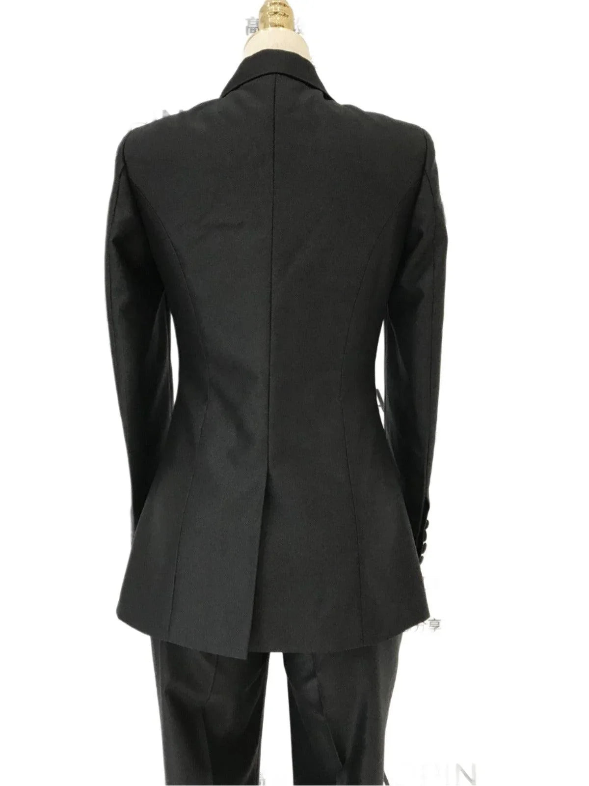 Women Pant Suit - Double-Breasted Trouser Suit -Guocali