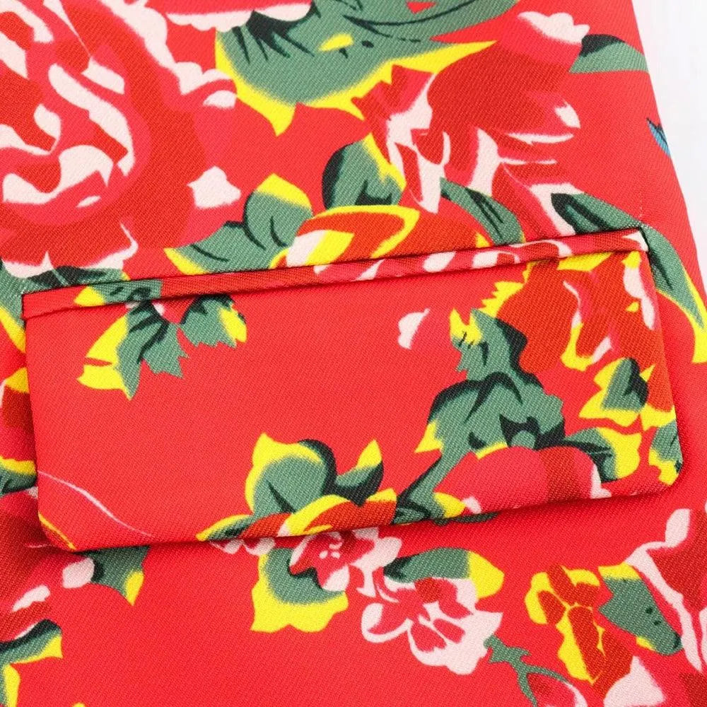 Women Pant Suit - Flower Embellished Trouser Suit -Guocali