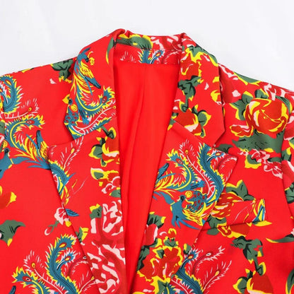 Women Pant Suit - Flower Embellished Trouser Suit - Pantsuit - Guocali