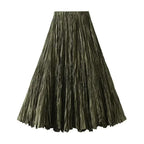 Women Pleated Skirt High Waist - A-Line Midi Women Skirt