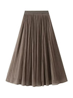 Women Pleated Skirt Reversible Mesh - Midi Women Skirt