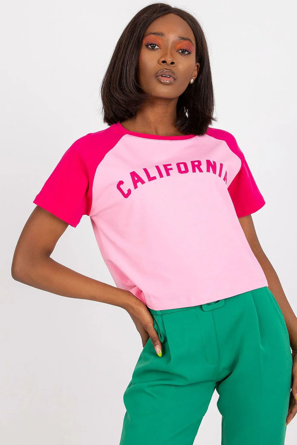 Women Raglan-Sleeve T-Shirt – Stretchable - Pink, Red -Guocali