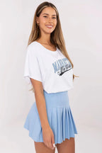 Women Round-Neck Short-Sleeves T-Shirt – Breathable, Blue, Black