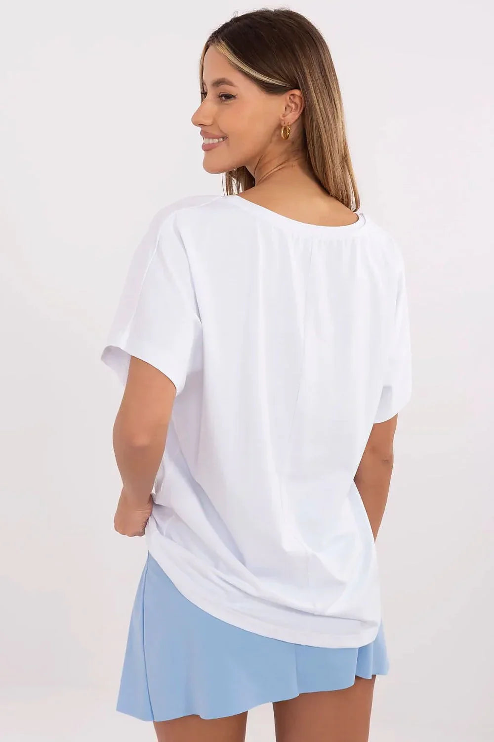 Women Round-Neck Short-Sleeves T-Shirt – Breathable - White, Blue, Black -Guocali