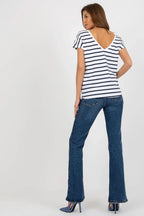 Women Round-Neck Short-Sleeves T-Shirt – Stretchable, Navy