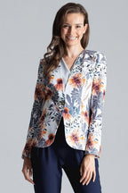 Women's Blazer - Lightweight - 1-Button - Multicolor, White, Orange, Blue, Brown, Gray -Guocali