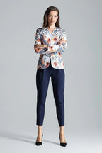 Women's Blazer - Lightweight - 1-Button - Multicolor, White, Orange, Blue, Brown, Gray -Guocali