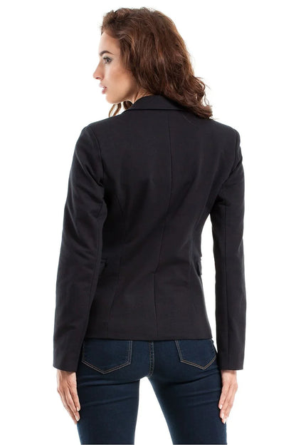 Women's Blazer - Stretchable - 1-Button - Black -Guocali