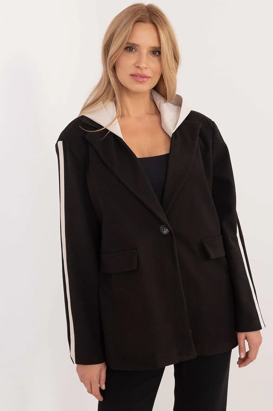 Women's Blazer - Stretchable - Button - Black -Guocali