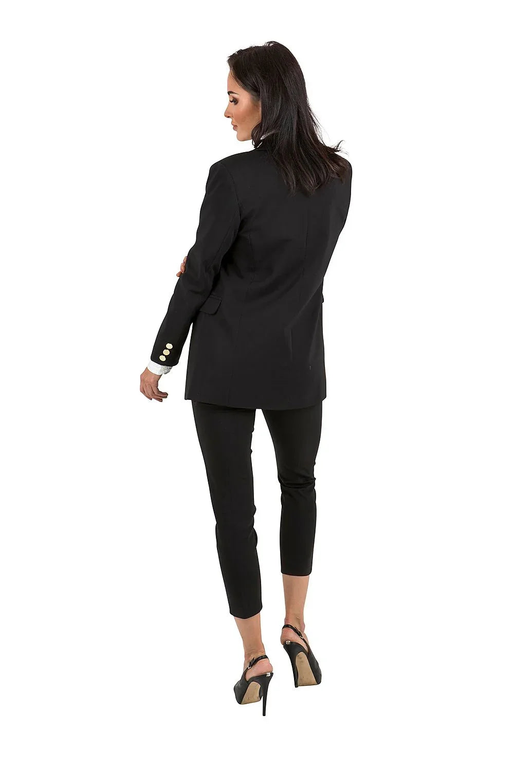 Women's Blazer - Stretchable - Button - Black -Guocali