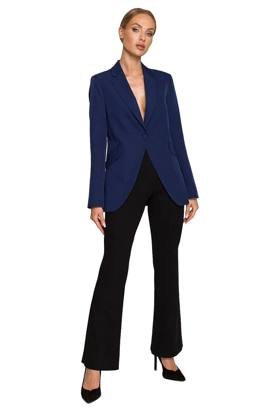 Women's Blazer - Stretchable - Button - Navy -Guocali
