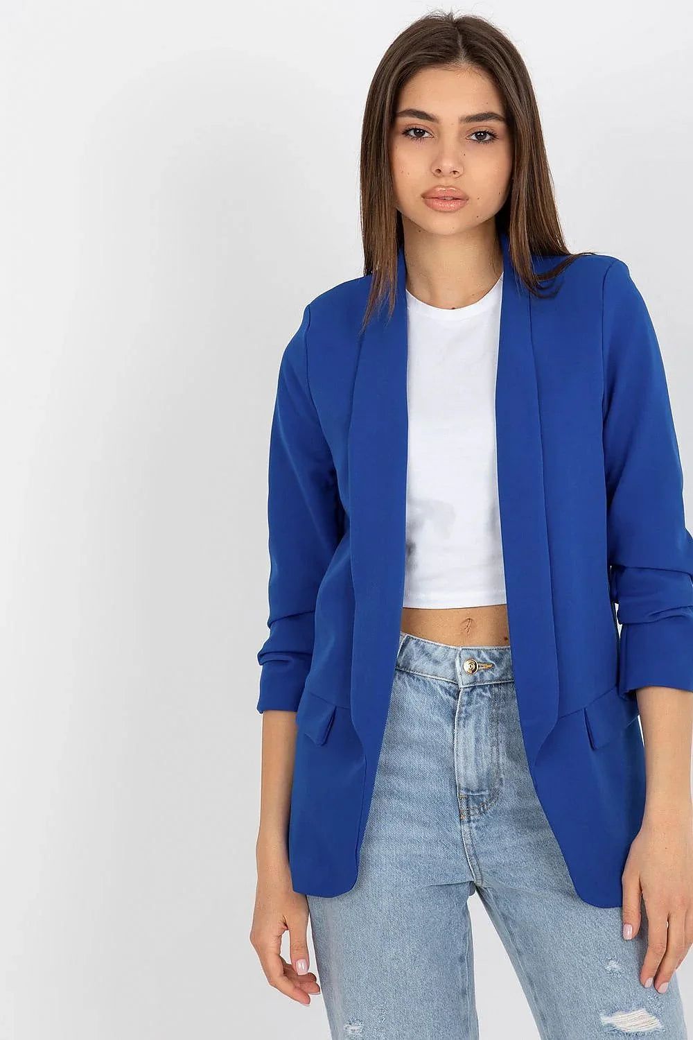 Women's Blazer - Stretchable - Slip-On - Blue -Guocali