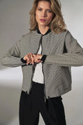 Women's Bomber Jacket - Lightweight Chic, Minimalist - Gray