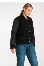 Women's Bomber Jacket - With Pockets Chic, Minimalist - Black