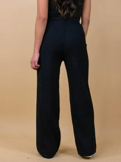Casual Women's Trousers – High Rise Drawstring Fit