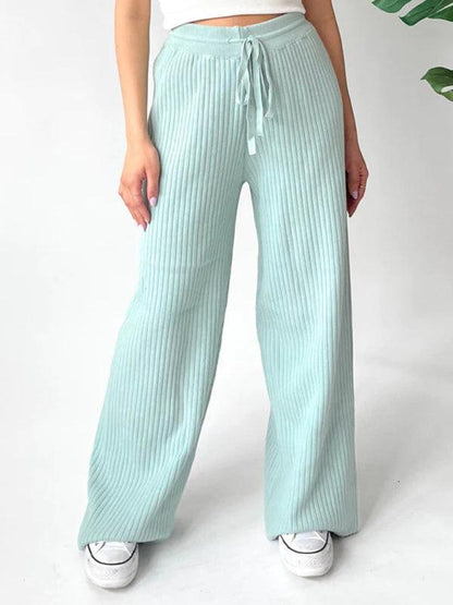 Casual Women's Trousers – High Rise Drawstring Fit