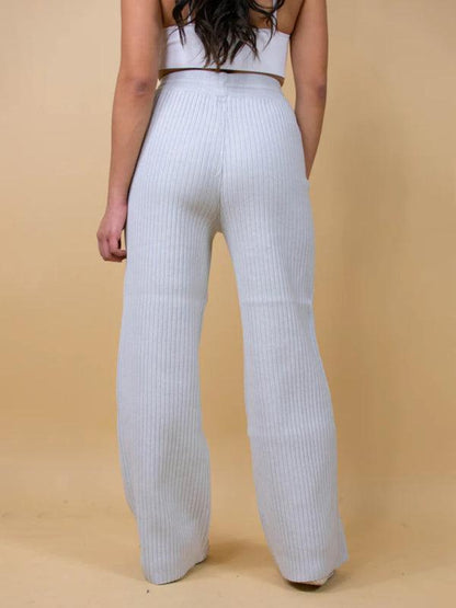 Casual Women's Trousers – High Rise Drawstring Fit