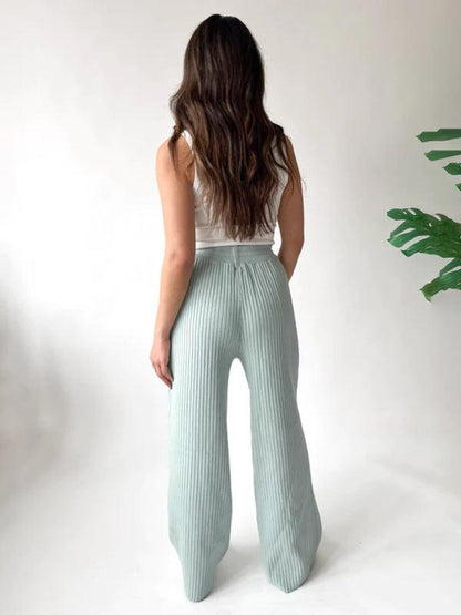 Casual Women's Trousers – High Rise Drawstring Fit