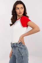 Women’S Crew-Neck Raglan T-Shirt – Stretchable, Red