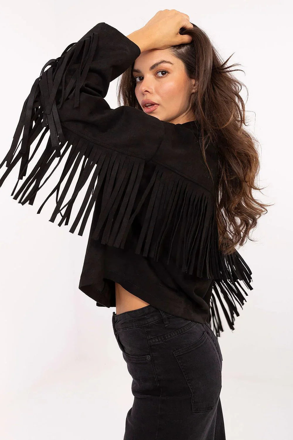 Women's Cropped Jacket - Lightweight Chic - Brown