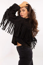 Women's Cropped Jacket - Lightweight Chic - Brown