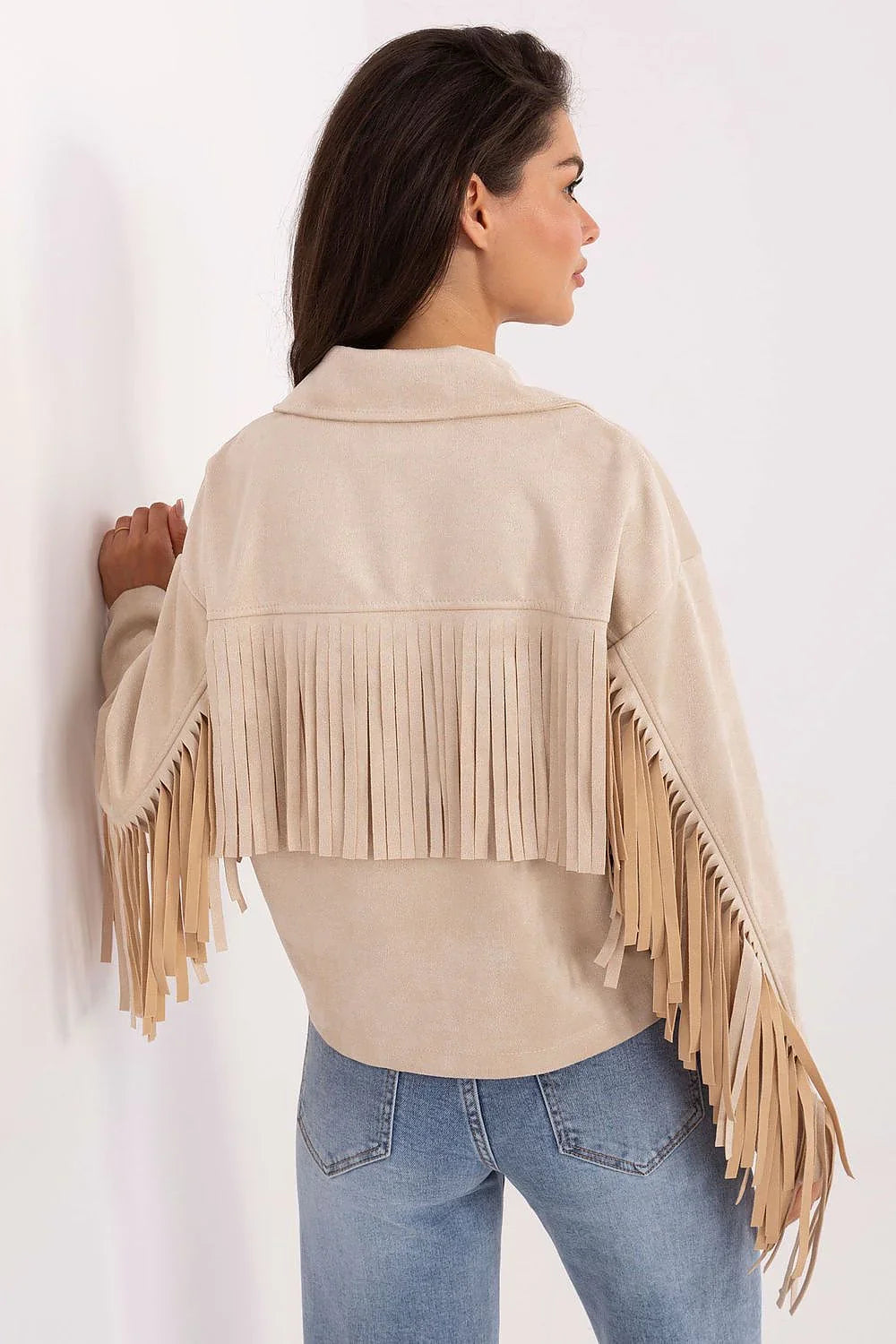 Women's Cropped Jacket - Lightweight Chic - Brown