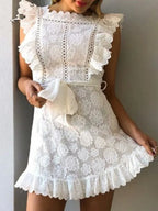 Women's Embroidered Lace Fungus Dress -Guocali