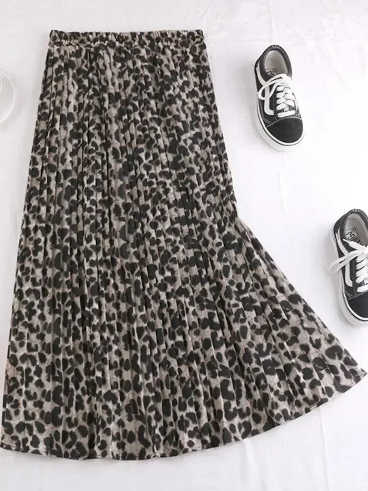 Women's Leopard Print Skirt - Bohemian Elegant Casual -Guocali