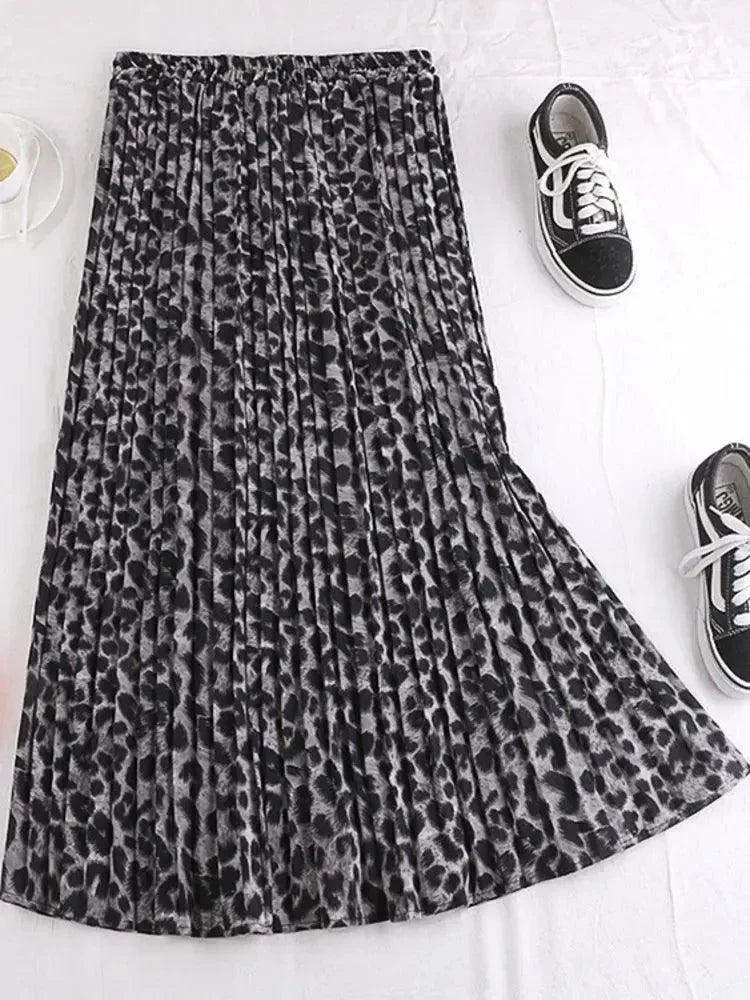 Women's Leopard Print Skirt - Bohemian Elegant Casual -Guocali