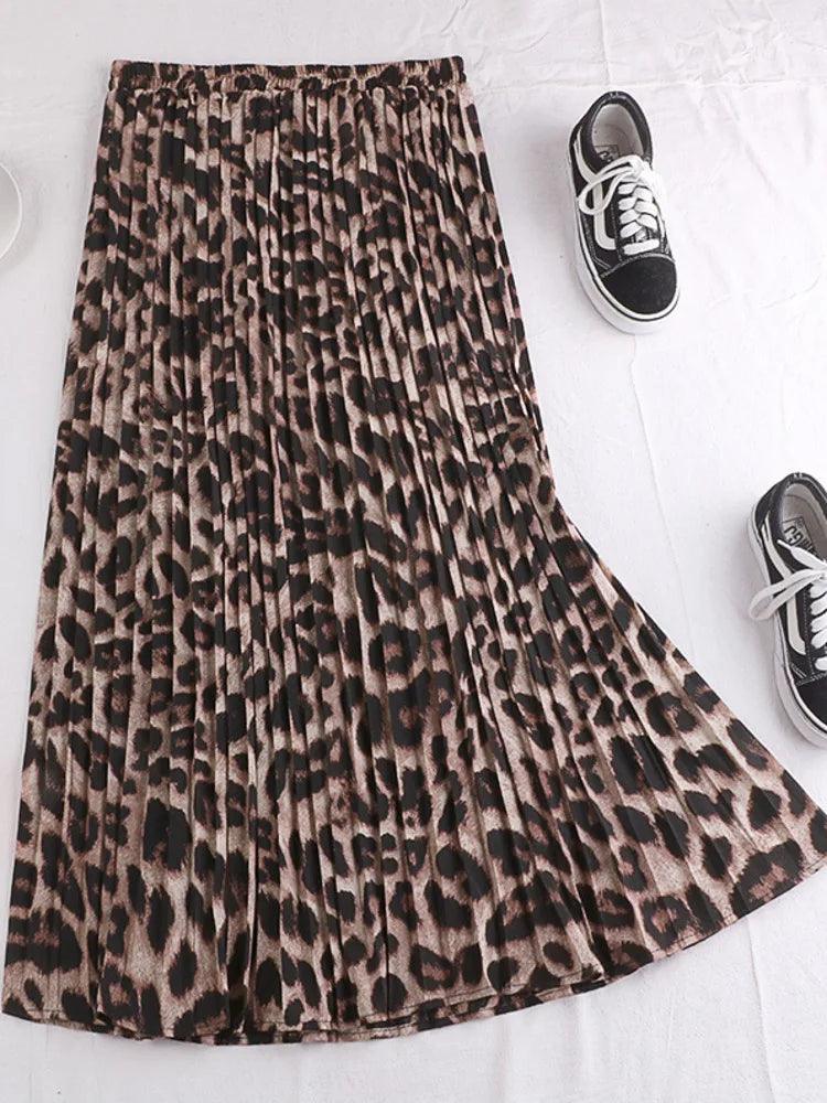 Women's Leopard Print Skirt - Bohemian Elegant Casual - Print Skirt - Guocali