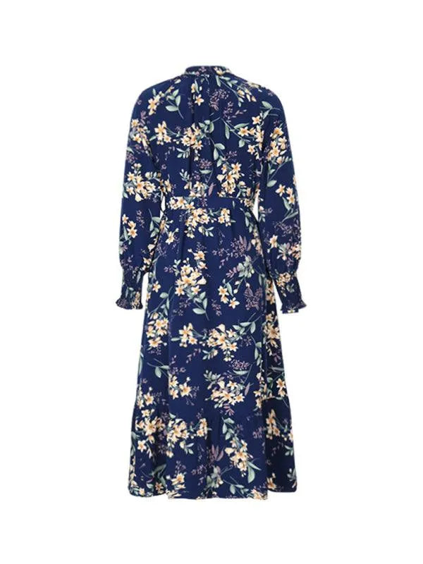 Women's Long Sleeve Floral Dress -Guocali