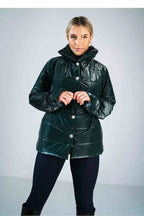 Women's Quilted Jacket, Puffer Jacket - Insulated Chic, Casual - Green