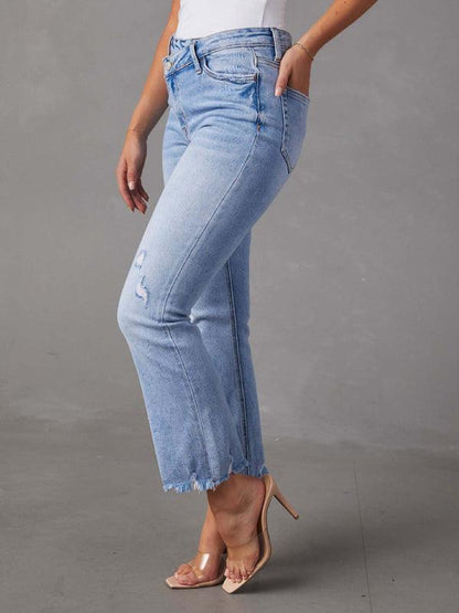 Casual Women Jeans – High-Waist Relaxed Fit