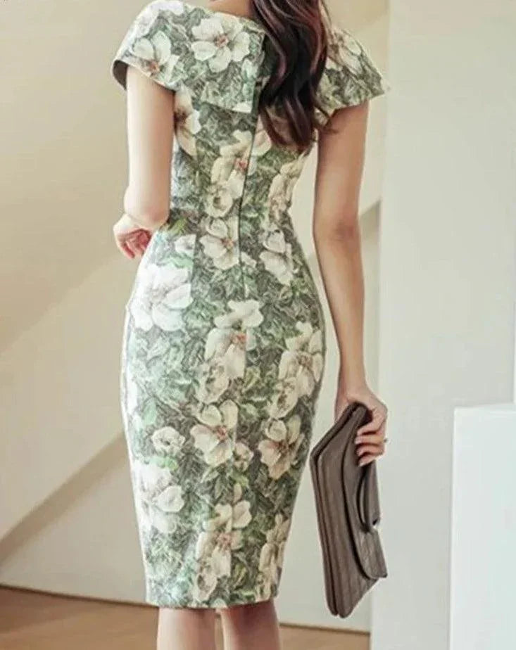 Women’s Ruffle Printed Summer Dress -Guocali