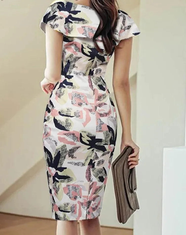 Women’s Ruffle Printed Summer Dress -Guocali