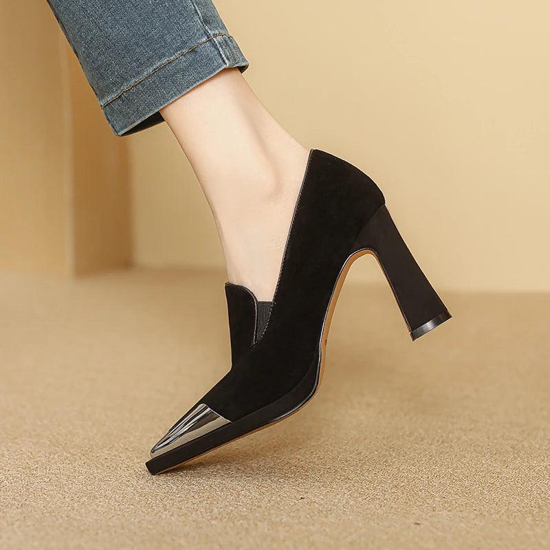 Women’s Suede Leather High Heel Pumps - Pumps Shoes - Guocali