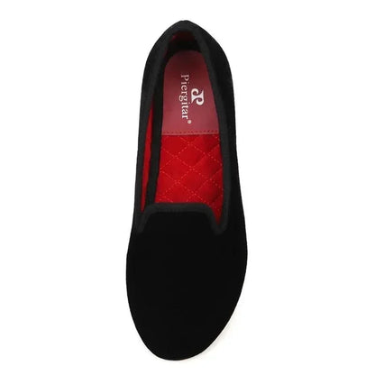 Women's Velvet Loafers Red Insoles -Guocali