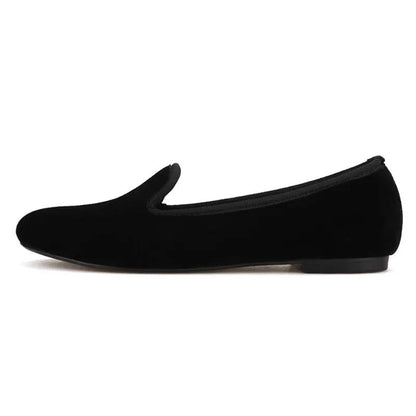 Women's Velvet Loafers Red Insoles - Loafer Shoes - Guocali