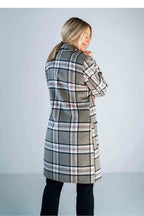 Women's Wool Coat - With Pockets Chic, Professional - Checkered