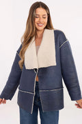 Women's Wrap Coat - Lightweight Chic - Black