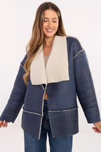 Women's Wrap Coat - Lightweight Chic - Black