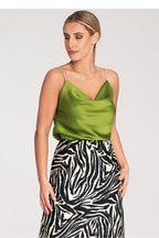 Women Satin Top – Cowl-Neck Satin Top -Guocali