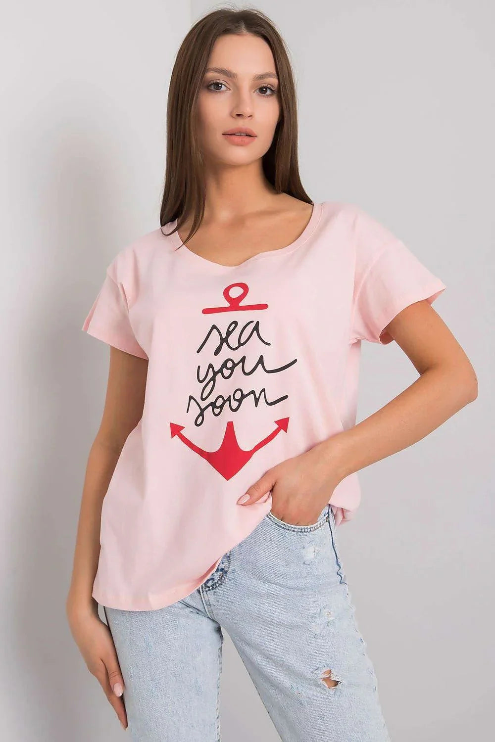 Women Scoop-Neck Short-Sleeves T-Shirt – Breathable - Pink, Red, Black -Guocali