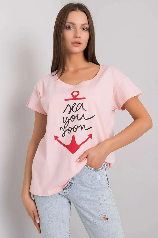Women Scoop-Neck Short-Sleeves T-Shirt – Breathable - Pink, Red, Black -Guocali